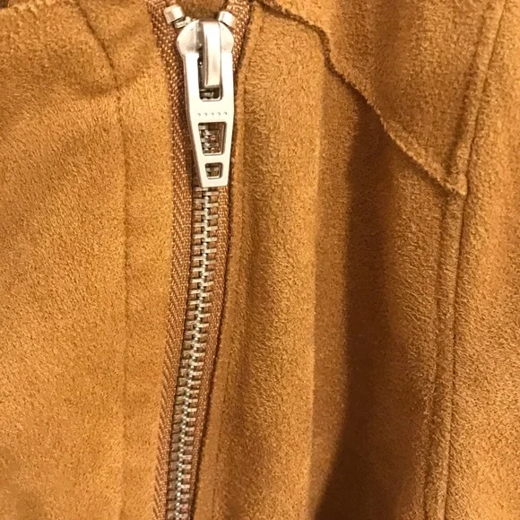 Blank NYC faux suede chestnut brown side zip up jacket size medium - Picture 6 of 10